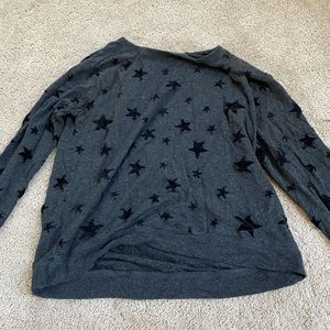 Dark gray with black stars long sleeve